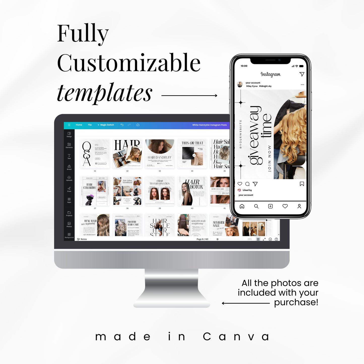 Hairstylist Light Social Media Templates