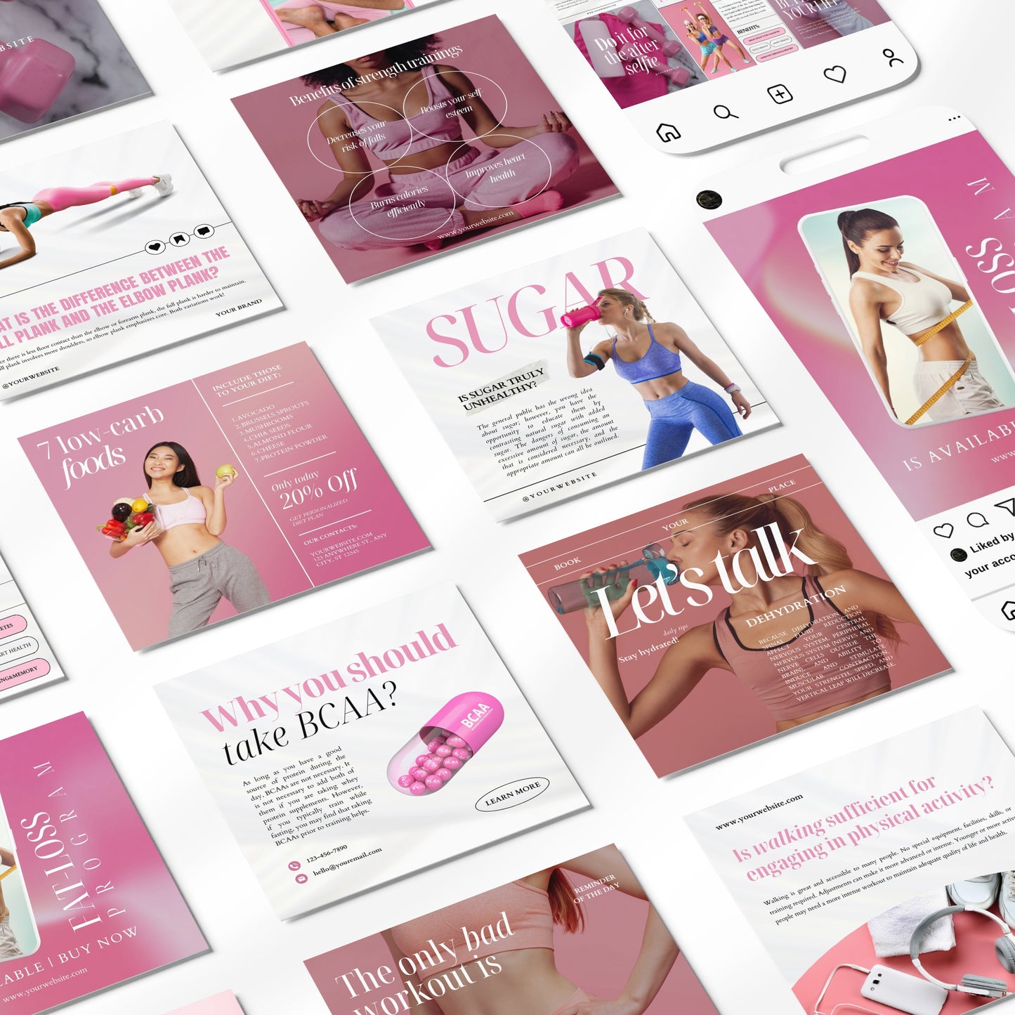 Fitness Coach Social Media Templates For Her