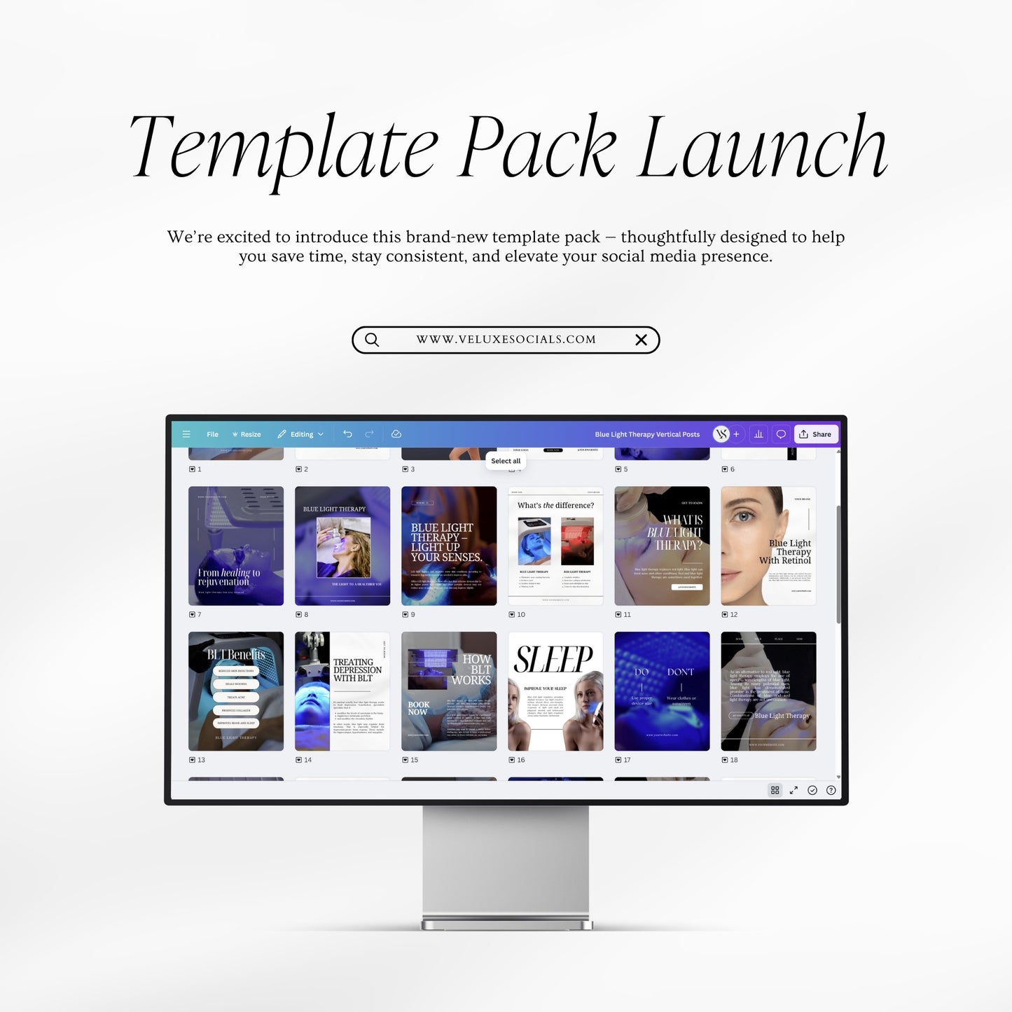 Blue Light Therapy social media posts