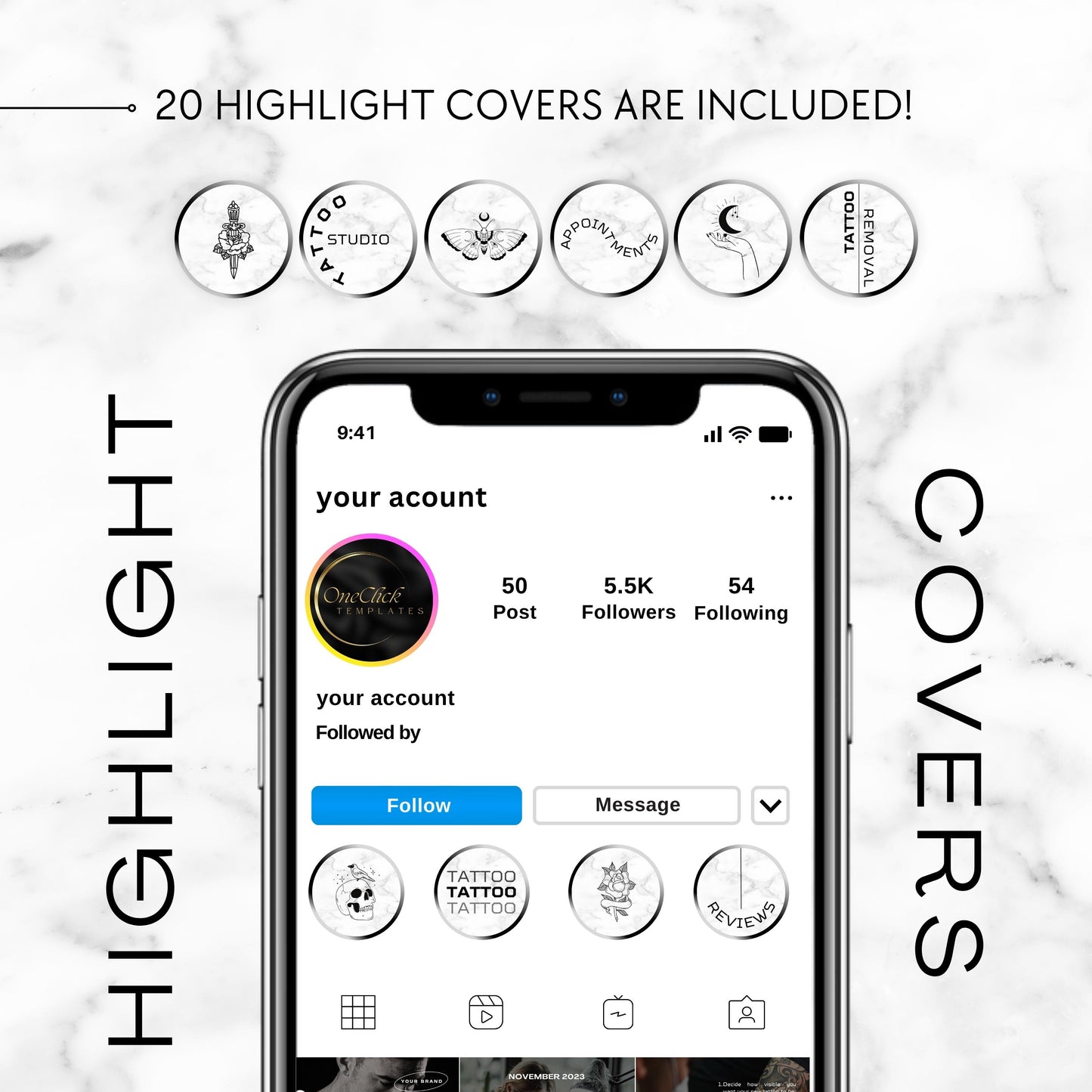 100 Tattoo Artist Instagram Templates