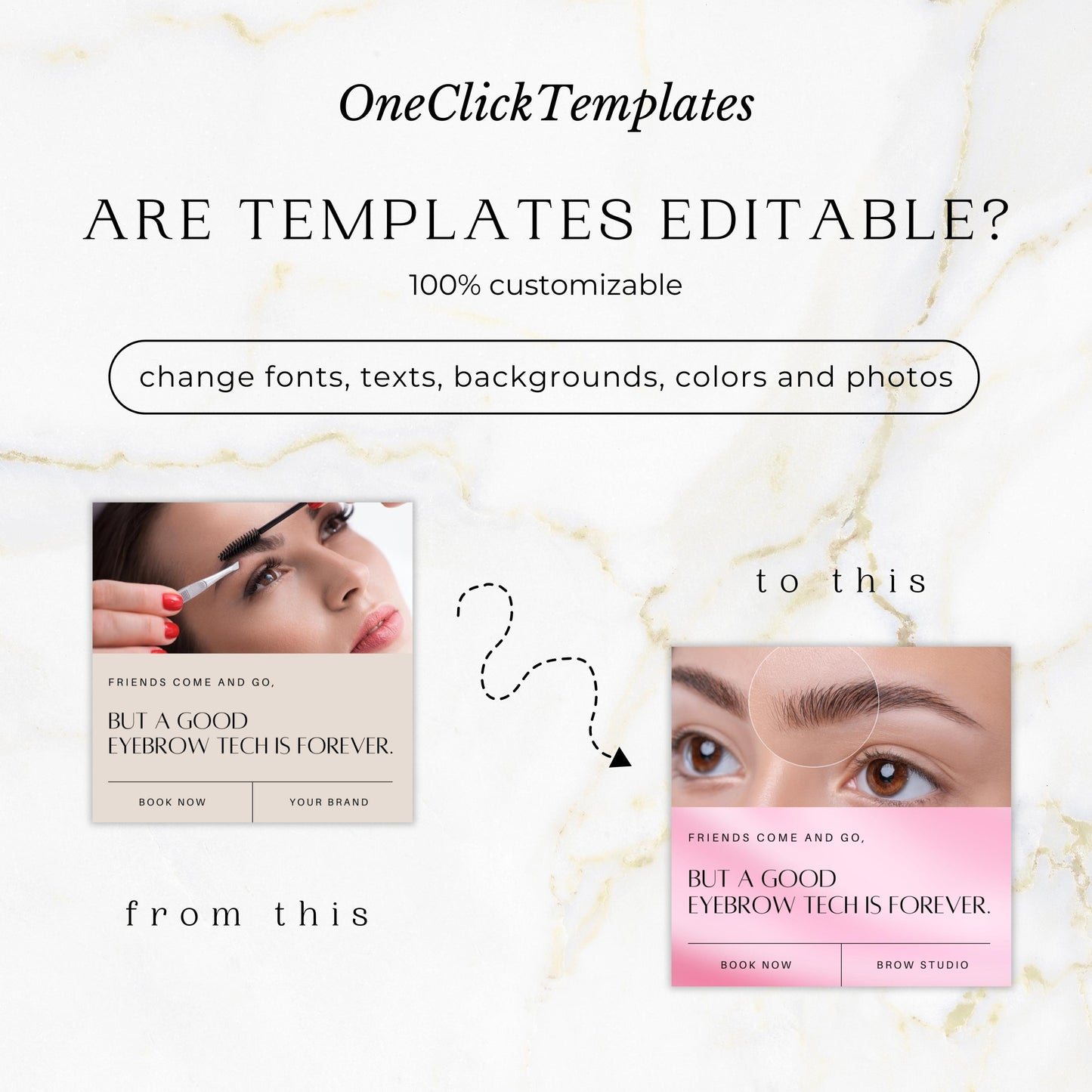 150 Beige Brow Technician Instagram Templates
