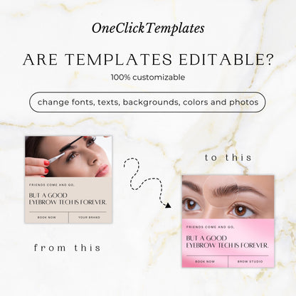 150 Beige Brow Technician Instagram Templates