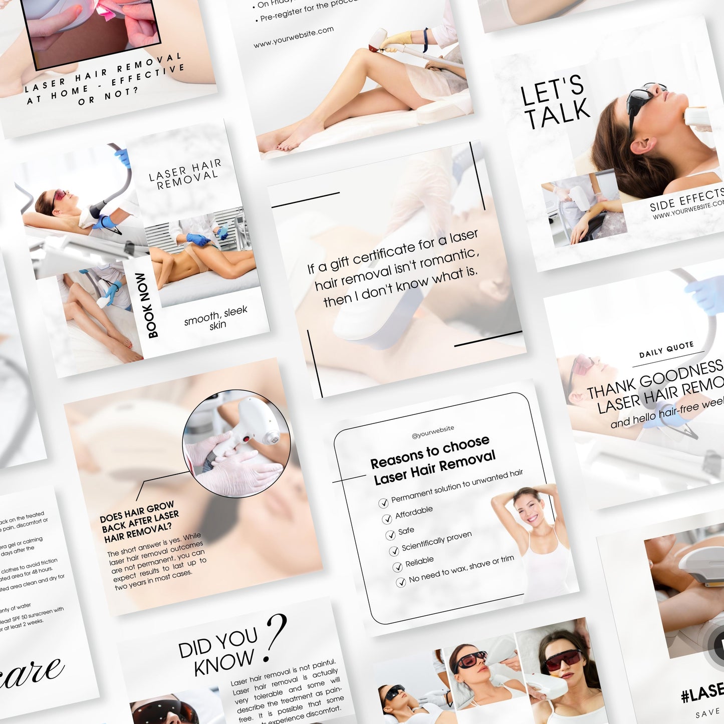 Light Laser Hair Removal Social Media Templates