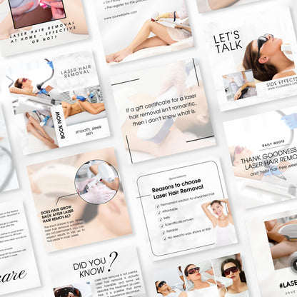 Light Laser Hair Removal Social Media Templates