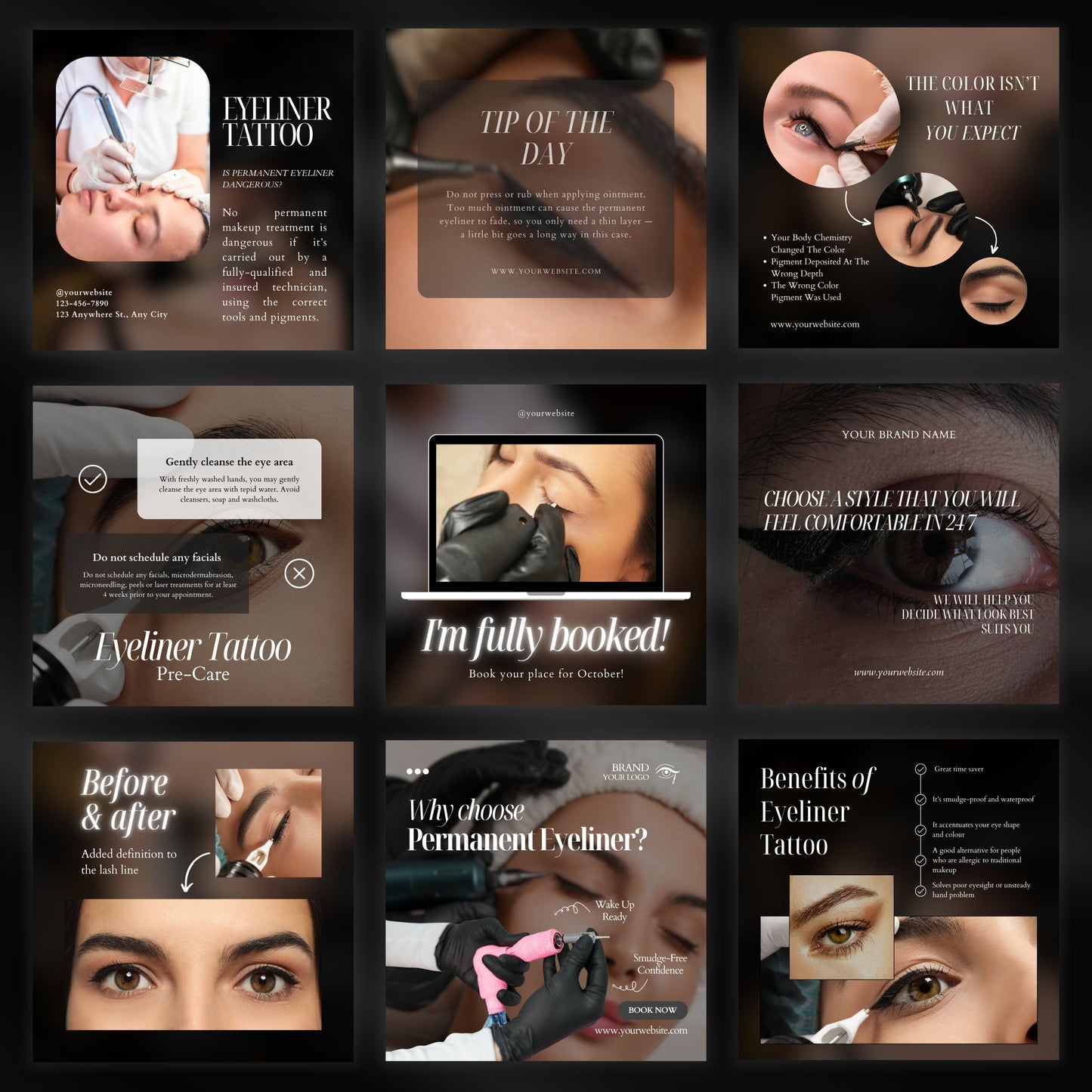 Permanent Eyeliner Social Media Templates