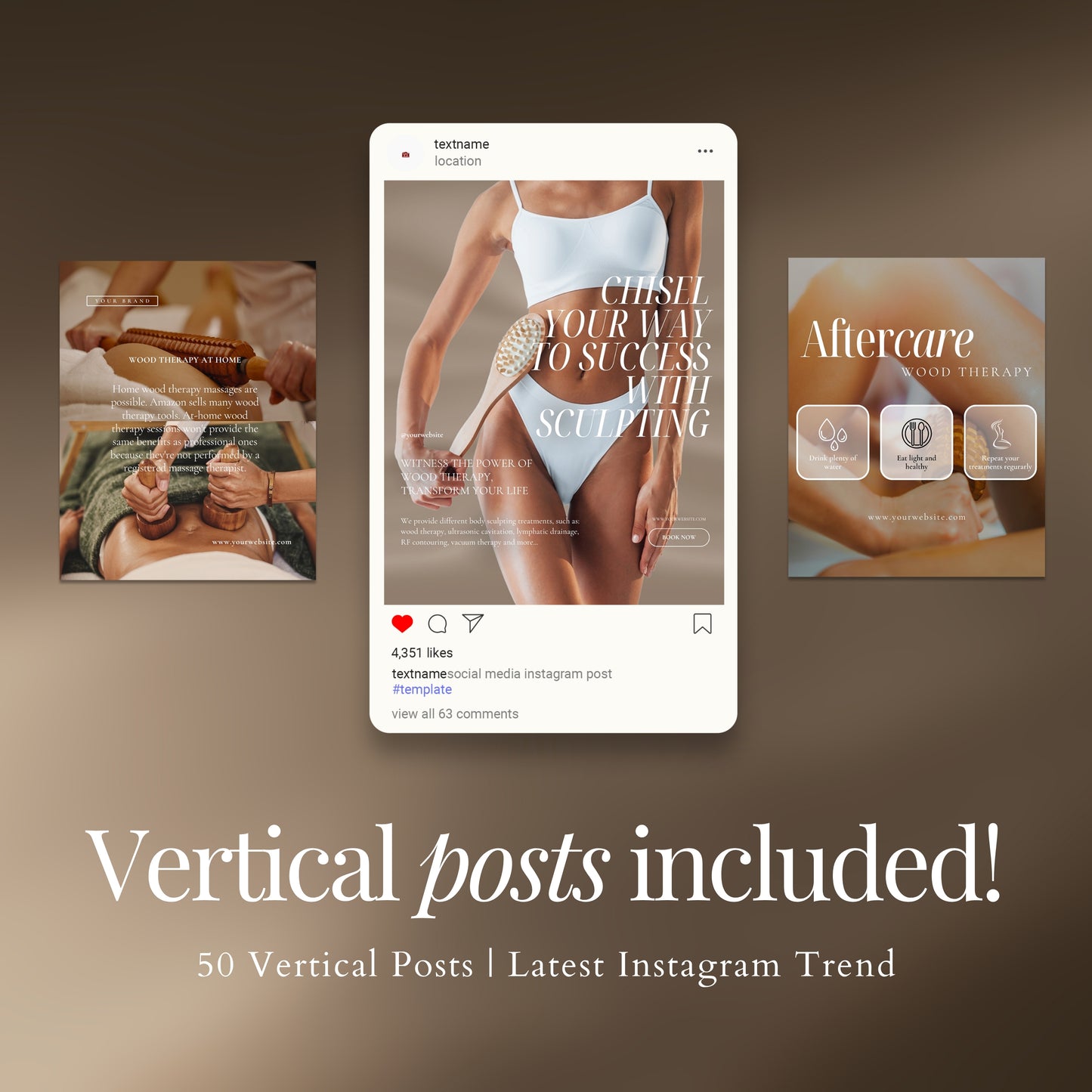 Wood Therapy Instagram Templates