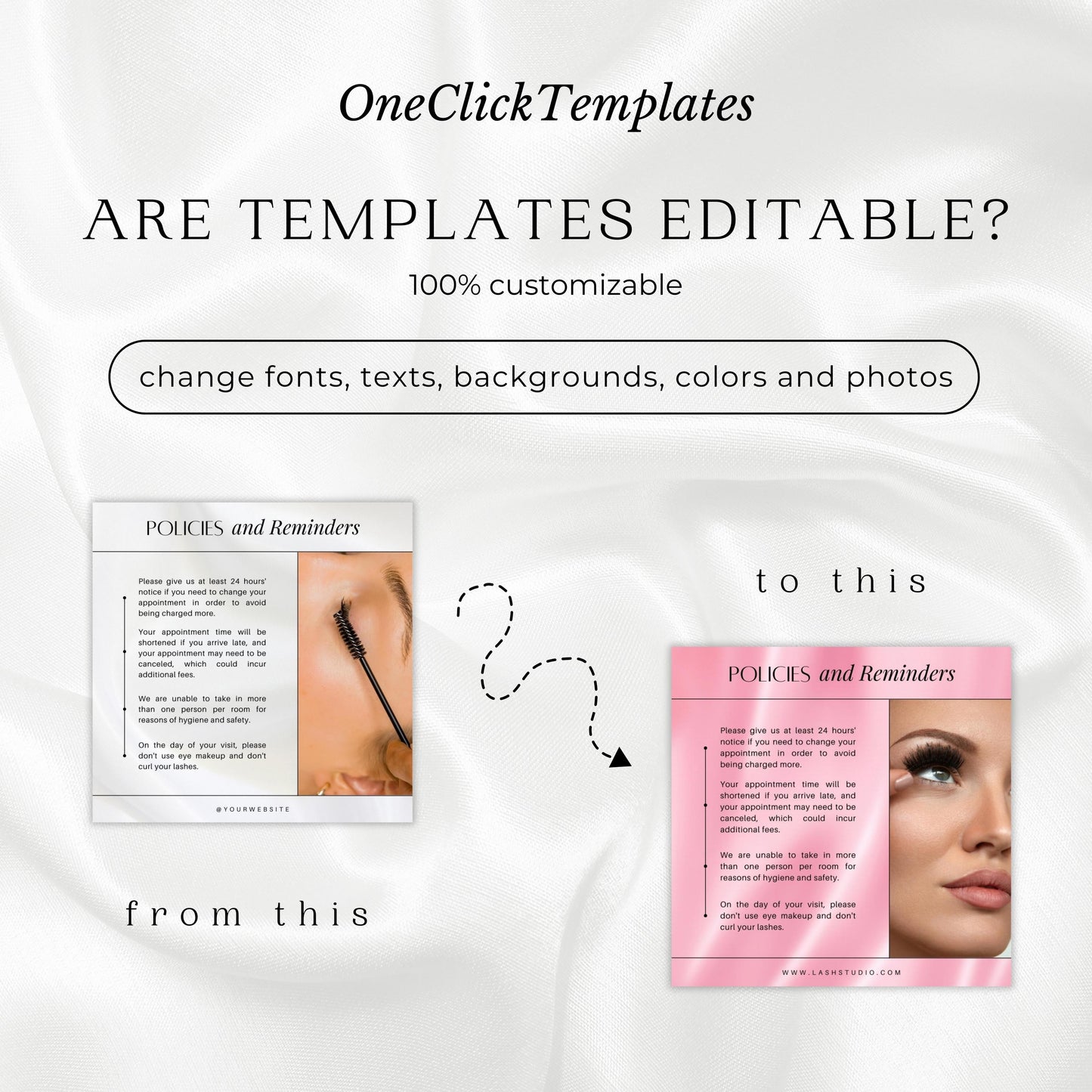 150 Eyelash Artist Instagram Templates