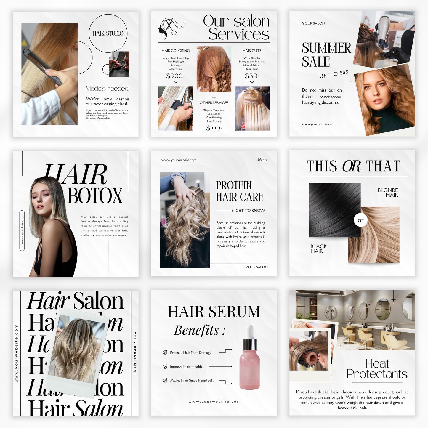 Hairstylist Light Social Media Templates