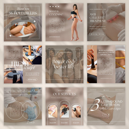 Beige Body Contouring Social Media Templates