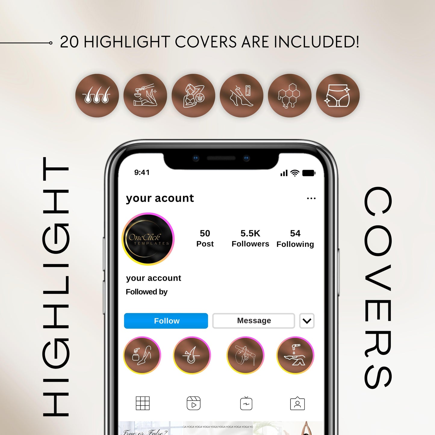 120 Brown Waxing Instagram Templates