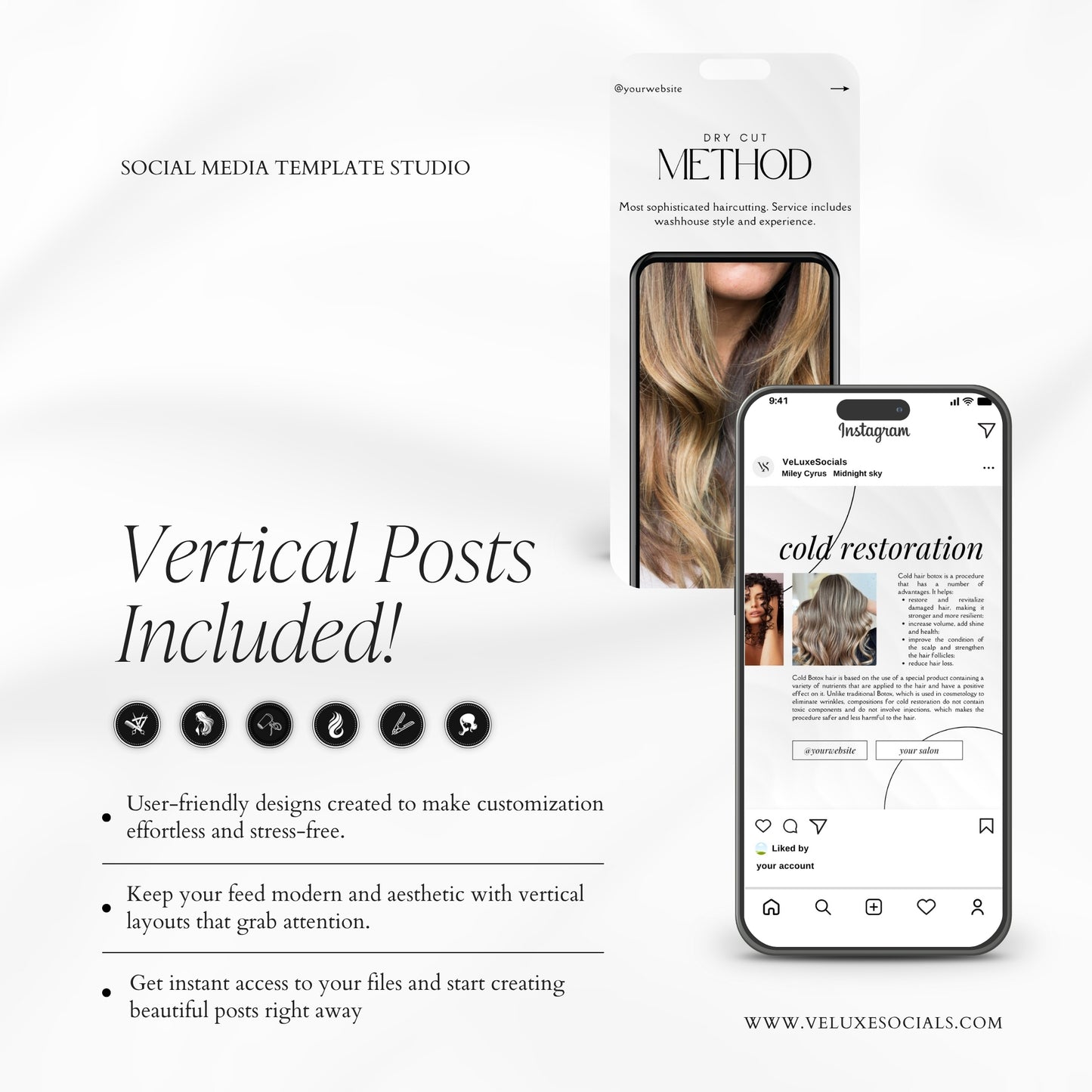 Hairstylist Light Social Media Templates