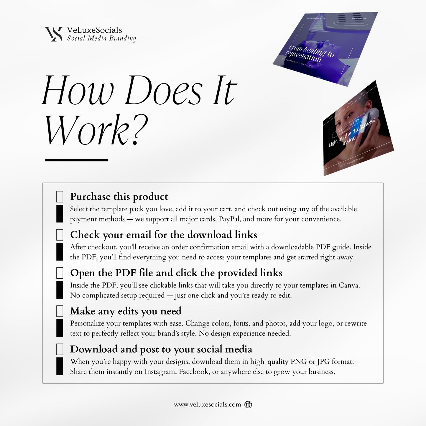 Blue Light Therapy social media posts