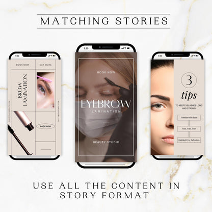 150 Beige Brow Technician Instagram Templates