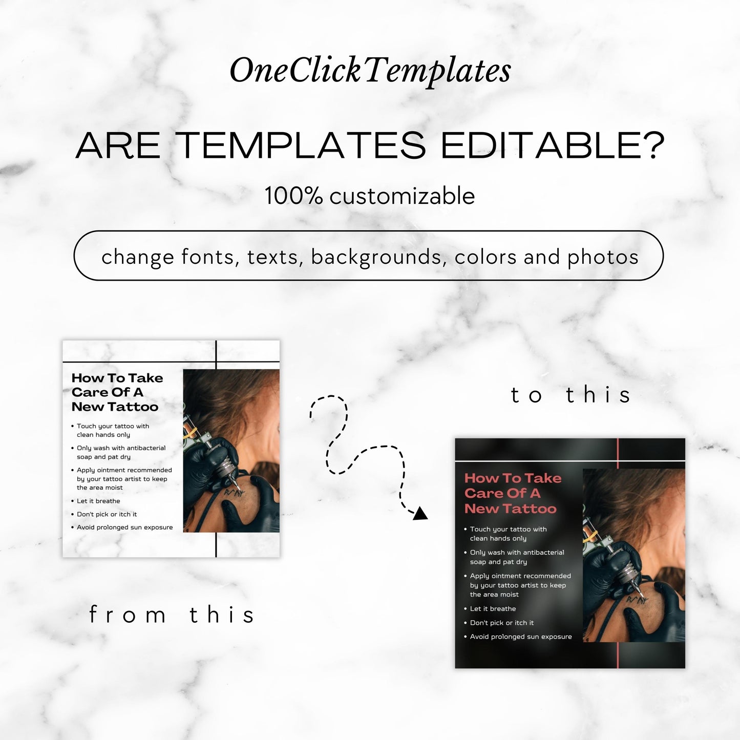 100 Tattoo Artist Instagram Templates