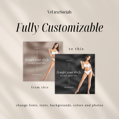 Beige Body Contouring Social Media Templates